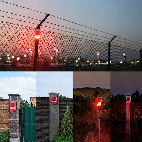 2 Pack Solar Sound and Light Alarm Motion Sensor, 129db Outdoor Security Siren Waterproof Activated Detector Driveway Alarm, 6 LEDs Flash Warning Strobe System, Security Light Alarm for Home, Farm in Saudi Arabia