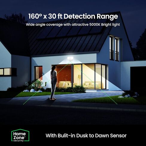 Home Zone Living 2PK Motion Sensor Flood Lights, Battery Powered, White | 5000K LED Twin Head Light, Wiring Required, Outdoor, Garden, Yard, Patio, Pathway, Walkway, Driveway, Backyard, Porch in Saudi Arabia