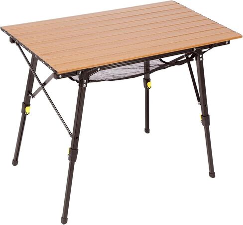 Portal Outdoor Folding Portable Picnic Camping Table with Adjustable Height Aluminum Roll Up Table Top Mesh Layer, Silver in Kuwait