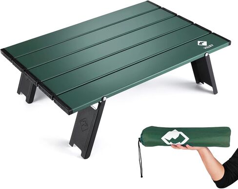 VILLEY Portable Mini Folding Beach Table, Ultralight Aluminum Side Table | Lightweight Aluminum Side Table with Carry Bag for Beach, Camping, Picnics, Hiking, Fishing & Travel, Blue in Saudi Arabia