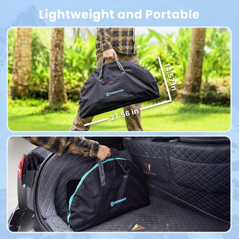 FUNDANGO Portable Folding Camping Table with 4 Cup Holders, 2-Tier | Foldable, Lightweight, Includes a Carry Bag, for Beach Picnic Tailgate Backyard in Saudi Arabia