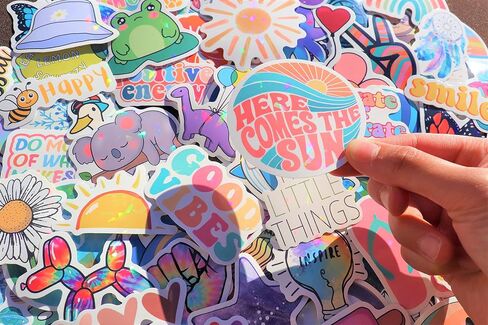 120 Pcs Preppy Stickers, Summer Stickers for Water Bottles Girls, Laptop Accessory Waterproof, Cute Decals for Phone Waterbottle MacBook Cup, Summer Themed Stickers for Teens in Kuwait