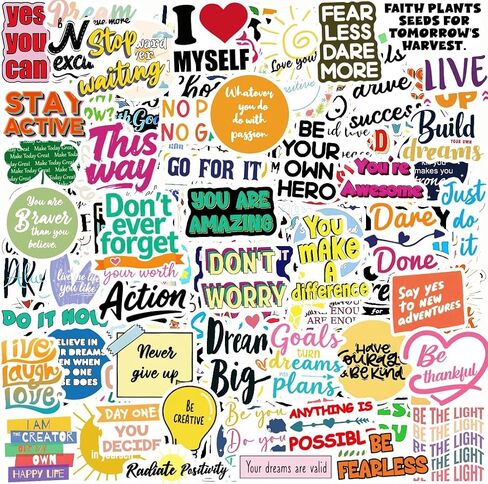 300PCS Inspirational Motivational Stickers for Scrapbook Planner Adults | Vinyl Waterproof Reusable Positive Affirmation Stickers for Journaling Water Bottles Laptops Vision Board Teens Teachers in Saudi Arabia