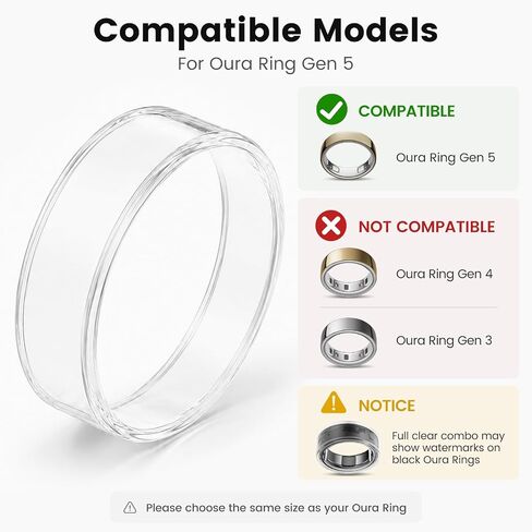غطاء مكون من 3 قطع لجهاز Oura Ring Gen 5، واقي حلقة TPU الشفاف فائق النحافة | حافظة حماية مضادة للخدش ملحقات الحلقة الذكية لـ Oura Ring 5 للنساء والرجال، تدعم الشحن، رفيعة للغاية 0.5 مم in Kuwait