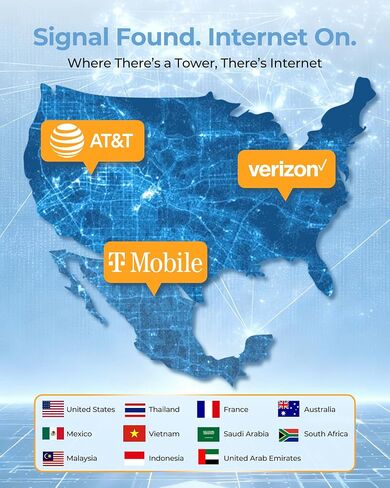 4G LTE Portable WiFi for Travel, Mobile Hotspot Device, 5GB Free US Data | Pocket WiFi, No SIM or Contract, Connect 8 Devices, Works for RV & Outdoor Use in Saudi Arabia