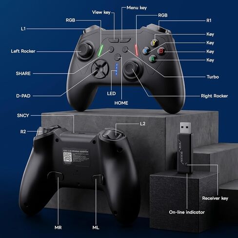 Sehawei Wireless Controller for Xbox One/Xbox One S,PC,Macro & Turbo | 2.4 GHz Wireless Controller Plug and Play, Compatible with Xbox One/Xbox One S/Xbox One X/Xbox series S/Xbox Series X/PC in Saudi Arabia