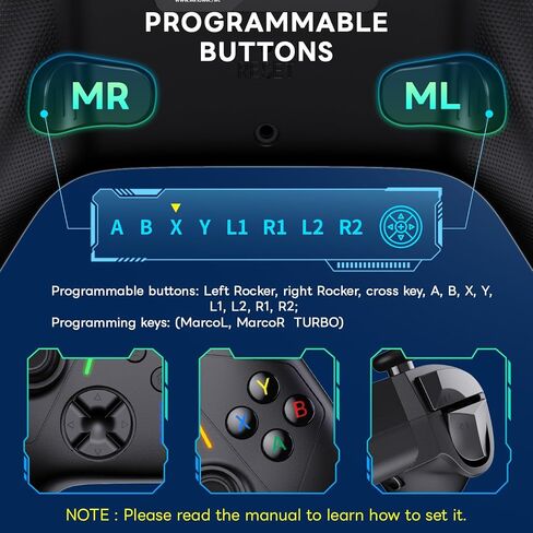 Sehawei Wireless Controller for Xbox One/Xbox One S,PC,Macro & Turbo | 2.4 GHz Wireless Controller Plug and Play, Compatible with Xbox One/Xbox One S/Xbox One X/Xbox series S/Xbox Series X/PC in Saudi Arabia