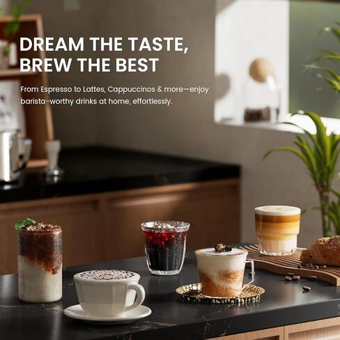 Kismile 20 Bar Automatic Espresso Machine, Grind and Brew Coffee Maker | Built-in Grinder for Fresh Beans. One-Touch Americano, Latte & Cappuccino Settings with Milk frother. Perfect for Home/Office in Kuwait