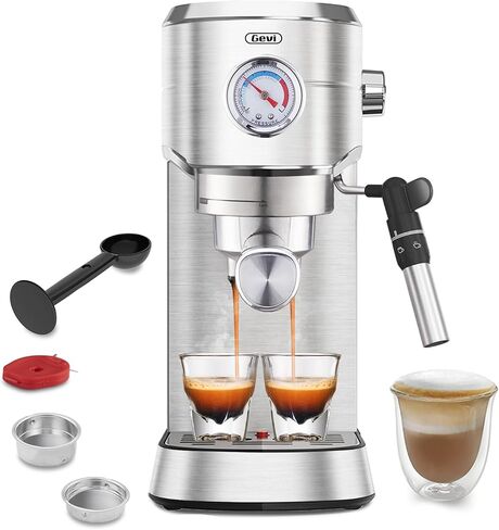 Gevi Espresso Expresso Machine 20 Bar with Auto Milk Frother, Professional Espresso Maker with Steam Wand, Compact Stainless Steel Cappuccino & Latte Machine, Gift for Coffee Lover, Home Baristas in Saudi Arabia