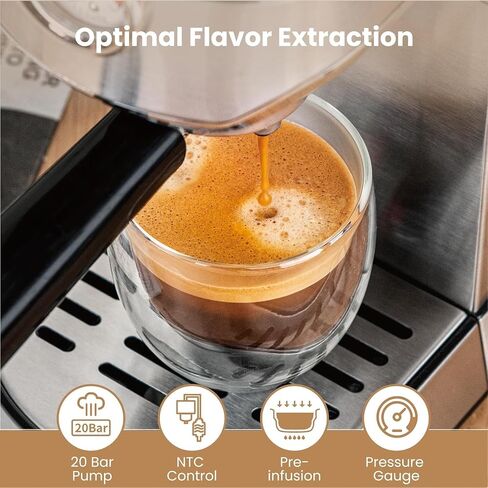 Gevi Espresso Expresso Machine 20 Bar with Auto Milk Frother, Professional Espresso Maker with Steam Wand, Compact Stainless Steel Cappuccino & Latte Machine, Gift for Coffee Lover, Home Baristas in Saudi Arabia