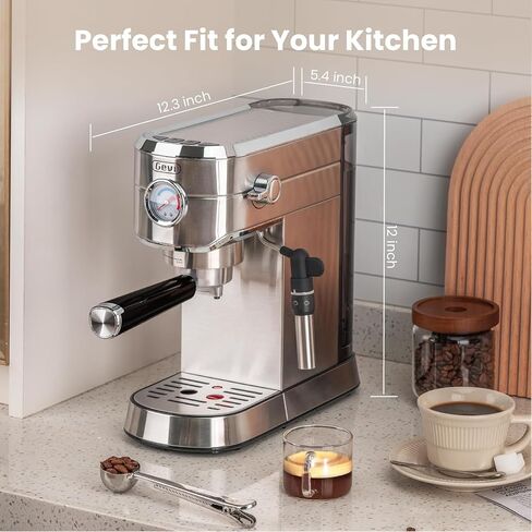 Gevi Espresso Expresso Machine 20 Bar with Auto Milk Frother, Professional Espresso Maker with Steam Wand, Compact Stainless Steel Cappuccino & Latte Machine, Gift for Coffee Lover, Home Baristas in Saudi Arabia