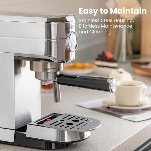 Gevi Espresso Expresso Machine 20 Bar with Auto Milk Frother, Professional Espresso Maker with Steam Wand, Compact Stainless Steel Cappuccino & Latte Machine, Gift for Coffee Lover, Home Baristas in Saudi Arabia