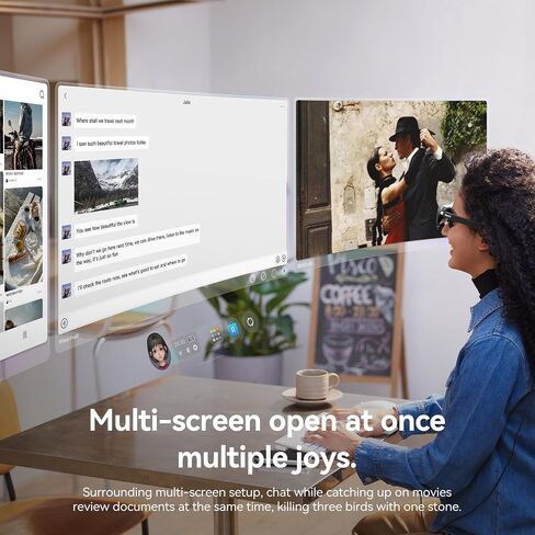 Rokid AR Spatial Silver Max2 AR Glasses & Station2 Spatial Computer with 360" Micro-OLED 3-Screen Display, 120Hz OLED, 600 Nits, Multi-Tasking for Work & Gaming in Saudi Arabia