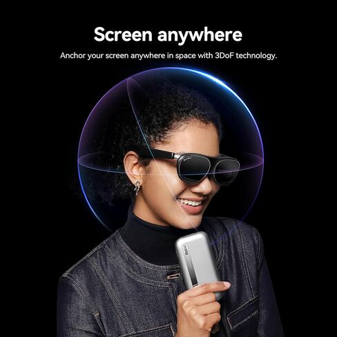 Rokid AR Spatial Silver Max2 AR Glasses & Station2 Spatial Computer with 360" Micro-OLED 3-Screen Display, 120Hz OLED, 600 Nits, Multi-Tasking for Work & Gaming in Saudi Arabia