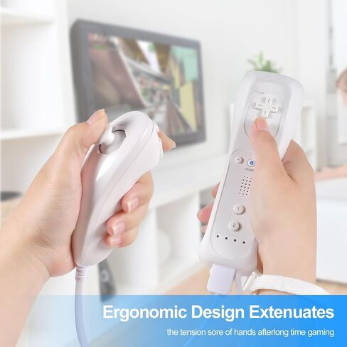 JKSvrenthy Wii Nunchuck Wii Controller, Wii Remote And Nunchuck Controllers With Silicon Case And Strap For Wii And Wii U Combination Lock (D) (WHITE) in Saudi Arabia
