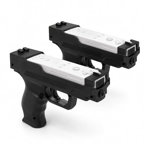 Wii Gun, Motion Plus Adapter for Nintendo Wii Remote Controller, 2 Pack | One-Handed Grips Wii Gun, Built-in Motion Plus Adapter, Gaming Accessories for Nintendo Wii and Wii U, Shooting Games in Saudi Arabia