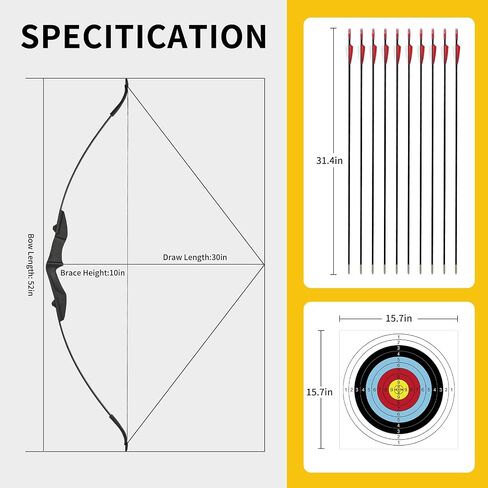 SPG Bow and Arrow Set for Adults Takedown Recurve Bow Set | Left & Right Handed,20/30/40lbs,Archery Bow Set for Beginners,Indoor Outdoor Backyard Shooting Practice in Kuwait