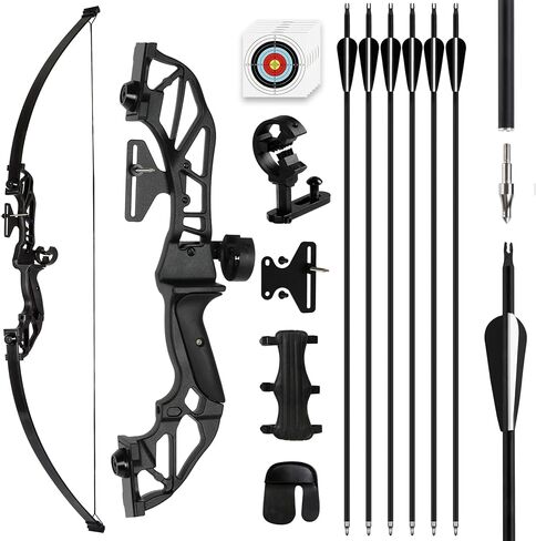 Recurve Bow and Arrow Set for Adults, 30–40lbs Right-Handed Archery Kit with Carbon Arrows & Accessories for Outdoor Target Practice in Kuwait