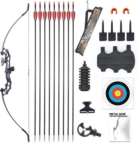 Archery Recurve Bow and Arrow Set for Adults/Youth/Teens Beginners | Right Handed, 20/30/40lbs in Saudi Arabia