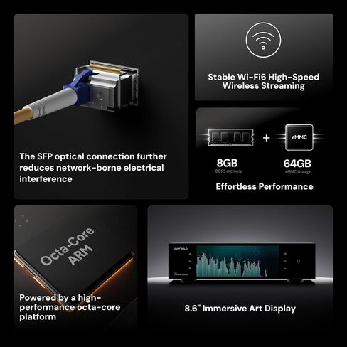 Eversolo T10 Music Streamer Transport with Remote|Music Digital Turntable | Octa-core ARM|Aluminium Alloy shell|OCXO clock system|Support External Clock|SFP/Ethernet/Wireless Streaming|20 Custom PEQ in Saudi Arabia