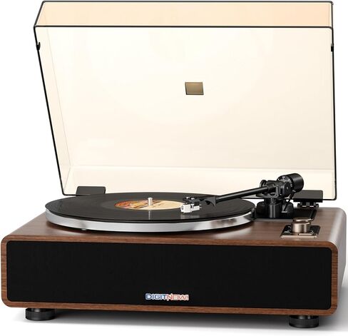 Hi-Fi Belt-Drive Vinyl Record Player with Built-in Speakers & Phono Preamp | Turntable with Magnetic Cartridge,Wireless Playback and Aux-in Functionality, Auto Off in Saudi Arabia