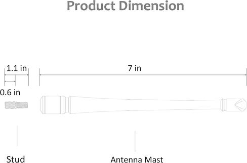 7" Antenna Compatible with Dodge Ram & Ford F-Series 1990+ in Saudi Arabia