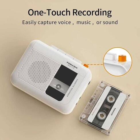 TOMASHI Portable Cassette Player, Tape Recorder, with Build in Microphone/Speaker/Headphone Jack. Fast Forward, Fast Rewind, Auto-Stop in Saudi Arabia