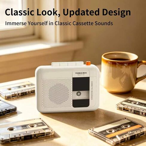 TOMASHI Portable Cassette Player, Tape Recorder, with Build in Microphone/Speaker/Headphone Jack. Fast Forward, Fast Rewind, Auto-Stop in Saudi Arabia