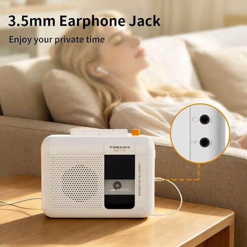 TOMASHI Portable Cassette Player, Tape Recorder, with Build in Microphone/Speaker/Headphone Jack. Fast Forward, Fast Rewind, Auto-Stop in Saudi Arabia