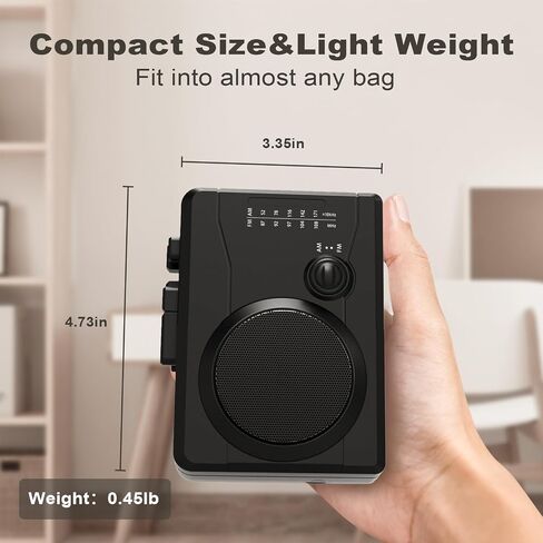 Portable Cassette Player Tape Recorder, Cassette Tape to MP3 Digital Converter, AM/FM Radio Station, Reverse Recording - Record from PC to Blank Tapes(Black) | Compact Size,Feature-rich in Saudi Arabia