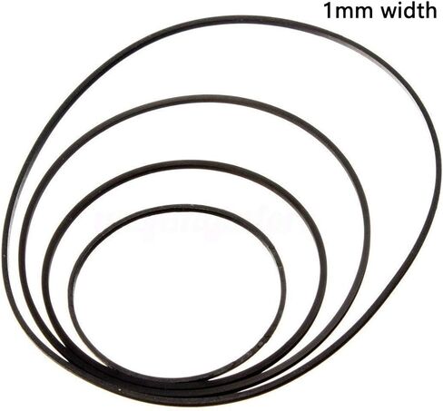 56Pcs Recorder Rubber Belts-Rubber Drive Belt Set Premium for DVD, CD, VCR, Cassette Player Repair,40-120mm(Black,1mm Width) in Kuwait