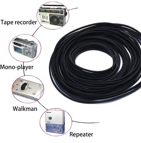 56Pcs Recorder Rubber Belts-Rubber Drive Belt Set Premium for DVD, CD, VCR, Cassette Player Repair,40-120mm(Black,1mm Width) in Kuwait
