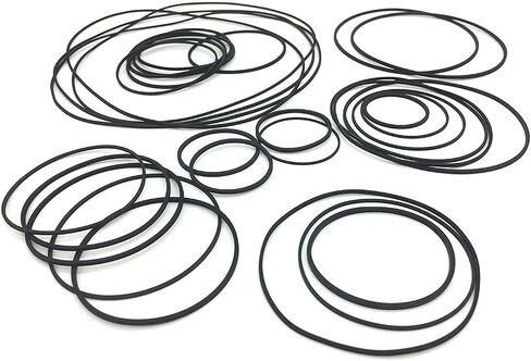56Pcs Recorder Rubber Belts-Rubber Drive Belt Set Premium for DVD, CD, VCR, Cassette Player Repair,40-120mm(Black,1mm Width) in Kuwait