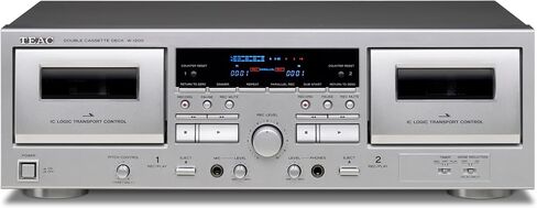TEAC W-1200B Dual Cassette Deck with Recorder with USB Pitch Control Karaoke-Mic-in and Remote in Saudi Arabia