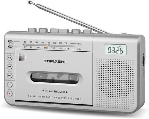 TOMASHI Cassette Tape Player,Radios Portable Am Fm,Tape Recorder,Boombox | Retro Walkman Music Box with Speaker,Cassette to Digital Mp3 Converter,Headphone Jack, Built-In Mic,Type-C or Battery in Saudi Arabia