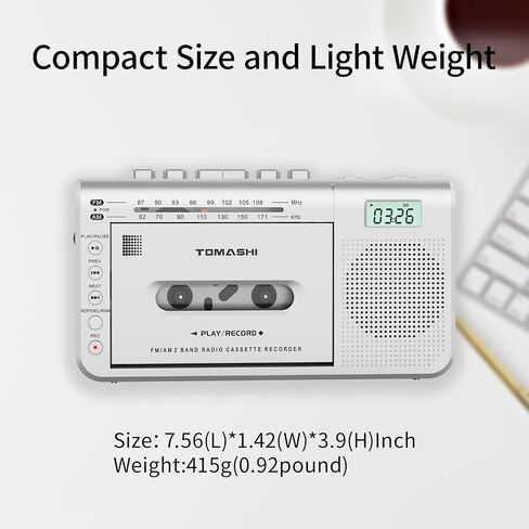 TOMASHI Cassette Tape Player,Radios Portable Am Fm,Tape Recorder,Boombox | Retro Walkman Music Box with Speaker,Cassette to Digital Mp3 Converter,Headphone Jack, Built-In Mic,Type-C or Battery in Saudi Arabia