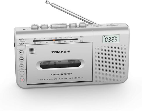 TOMASHI Cassette Tape Player,Radios Portable Am Fm,Tape Recorder,Boombox | Retro Walkman Music Box with Speaker,Cassette to Digital Mp3 Converter,Headphone Jack, Built-In Mic,Type-C or Battery in Saudi Arabia