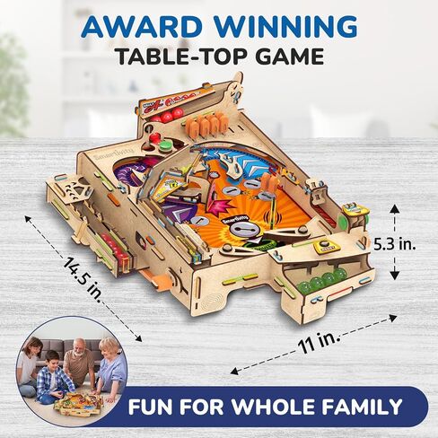 Smartivity DIY Pinball Machine STEM Toy for Kids Ages 8 9 10 11 12 13 14 | Wooden Construction Kit | Pinball Machine for Kids 8-14 | Birthday Gift Boys Girls | Family Party Game in Saudi Arabia