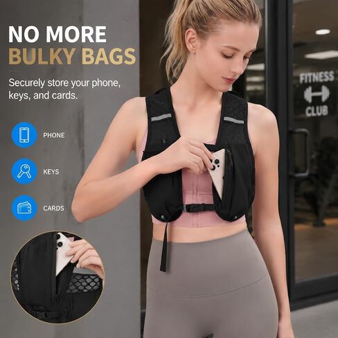 Simptech Running Vest Belt Bag - Lightweight Reflective Chest Pack Backpack, Adjustable Straps, Quick-Access Phone Holder, Running Gear for Men Women Hiking Cycling in Saudi Arabia