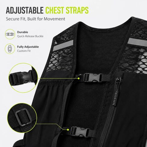 Simptech Running Vest Belt Bag - Lightweight Reflective Chest Pack Backpack, Adjustable Straps, Quick-Access Phone Holder, Running Gear for Men Women Hiking Cycling in Saudi Arabia