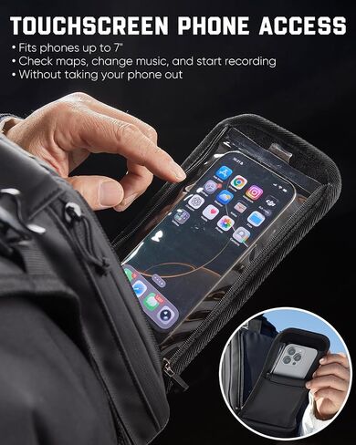 Chest Pack for Hands-Free POV Filming, Adjustable Chest Bag for Men | Touchscreen Phone Pocket, 2L Water Bladder, Water-Resistant, US Patent, Reflective Running Vest, for Cycling, Skiing, Hiking in Kuwait