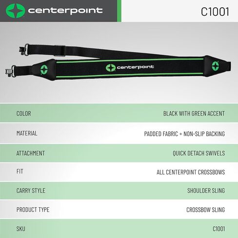 CenterPoint Padded Crossbow Shoulder Sling | Thick 5 inch shoulder pad – Secure non-slip backing – Quick detach tactical swivels in Saudi Arabia