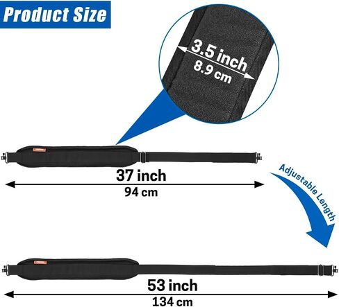Crossbow Sling with Metal Swivels, Adjustable Padded Shoulder Strap (37"-53") with Anti-Slip Backing for Archery Hunting, Compatible with Most Crossbows in Saudi Arabia
