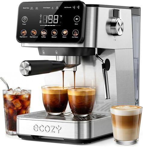 ecozy 2-in-1 Espresso Machine with Milk Frother, Guided Touchscreen in Saudi Arabia
