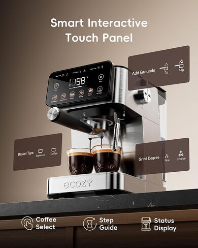 ecozy 2-in-1 Espresso Machine with Milk Frother, Guided Touchscreen in Saudi Arabia