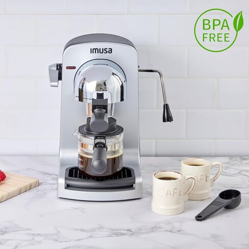 IMUSA 4 Cup Electric Bistro Espresso Cappuccino Coffee Maker, Silver in Saudi Arabia