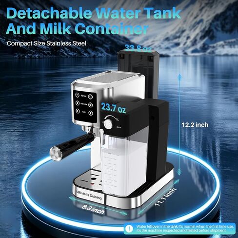 URintells Cuising 4-in-1 Espresso Machine with Touchscreen | Espresso Maker with Milk Frother for Cappuccino Latte,Stainless Steel Coffee Machine with Dual Heating And Pump System in Saudi Arabia