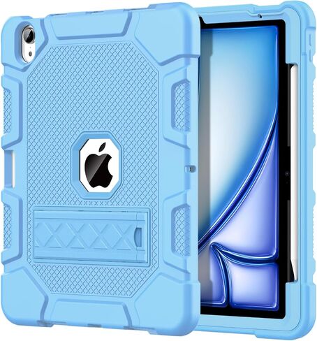 Azzsy Case for iPad A16 11th Generation 11 Inch 2025 / iPad 10th Generation 10.9 Inch 2022, [Built-in Pencil Holder] Heavy Duty Shockproof Rugged Protective Case, Black in Kuwait