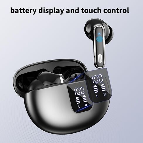 IP7 Wireless Earbuds for Sport Bluetooth Earbuds with Bass Stereo for boy | Wireless earbuds with Bluetooth 6.1 ANC noise Reduction LED Display 90 hours playtime and IPX7 waterproof for Gym Running in Saudi Arabia