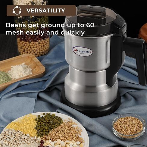 Moongiantgo Coffee Grinder Electric 200ml Capacity, 250W Mini Grain Mill | Dry Grinding Machine with Small Brush, Stainless Steel Blade, for Spices Seeds Rice Beans Seasonings, 110V in Saudi Arabia